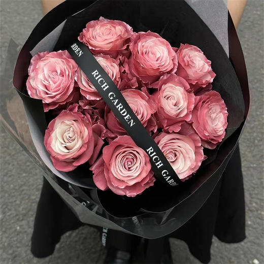 生日情人节高端奢华花礼定制厄瓜多尔红豆沙玫瑰花束鲜花全国速递 商品图4