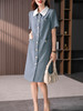YX【定制25天】设计感小香风直筒连衣裙女2024夏季新款法式小个子显瘦中长裙 商品缩略图1