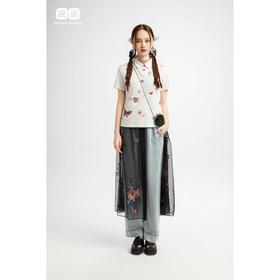 南二楼渔女装2023年夏季绣花翻领上衣FGHB2079