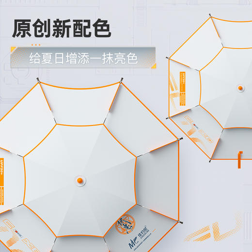 佳钓尼重磅新品橙小白拐杖伞轻便遮阳钓鱼加厚防晒垂钓遮阳抗风 商品图2