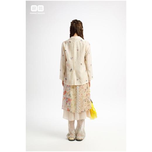 南二楼渔女装2023年夏季真丝印花系带连衣裙FGHB0039 商品图1