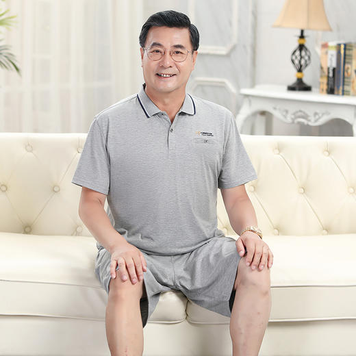 【GZ】无忧购夏季T恤短裤中老年男装父亲运动套装5299（截单后7天发货)25年清仓捡漏 商品图6