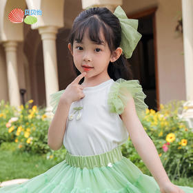 贝贝怡夏季儿童女宝宝夏装衣服时尚轻薄女孩短袖花边T恤飞袖上衣