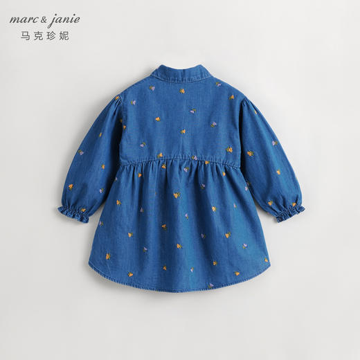 马克珍妮秋装新款 女童满底绣花裙子 儿童纯棉牛仔连衣裙 231709 商品图2