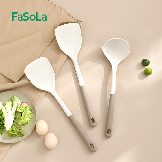 FaSoLa 静厨防烫外柔内韧尼龙硅胶不粘锅铲子汤勺 商品图1