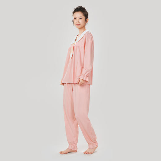 都市丽人单面无尘棉女士棉质薄款长袖长裤类家居服套装LH32L5 商品图2