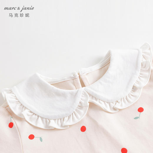 马克珍妮秋装新款 女童花边娃娃领条纹长袖T恤 儿童打底衫231523 商品图5