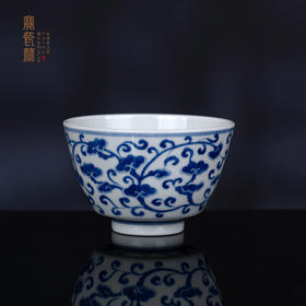 青花万事如意杯