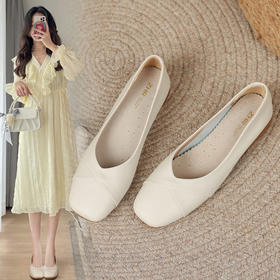 ZHR浅口单鞋女2023新款一脚蹬轻便软底豆豆鞋韩版百搭休闲乐福鞋