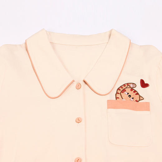 都市丽人单面无尘棉女士棉质薄款长袖长裤类家居服套装LH31G3 商品图4