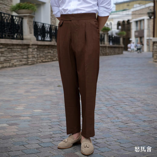 Vitale Barberis Canonico Supersonic 棕色强捻抗皱初剪羊毛意式工艺裤装 商品图0