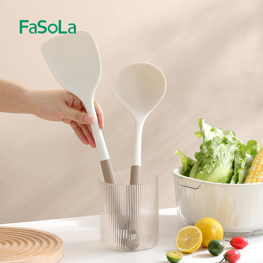 FaSoLa 静厨防烫外柔内韧尼龙硅胶不粘锅铲子汤勺 商品图8