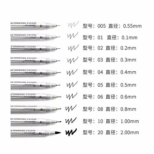 秀普 MS-807A 防水针管笔套装 10支黑色/盒     12支装05（0.5mm）针管笔 商品图3