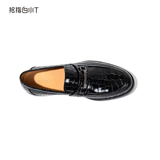 拇指白小T鳄鱼格纹一脚蹬皮鞋 商品图4