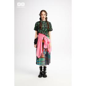 南二楼渔女装2023年夏季罗纹领短袖上衣FGHB2081