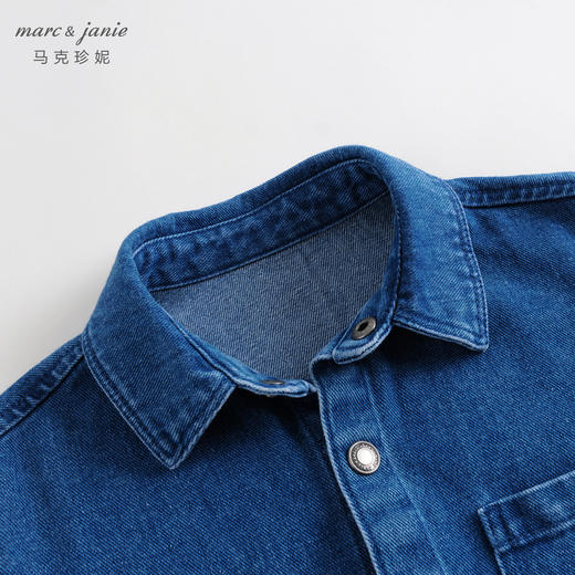 马克珍妮秋装新款 男童趣味图案纯棉柔软牛仔衬衫 儿童衬衣231393 商品图2