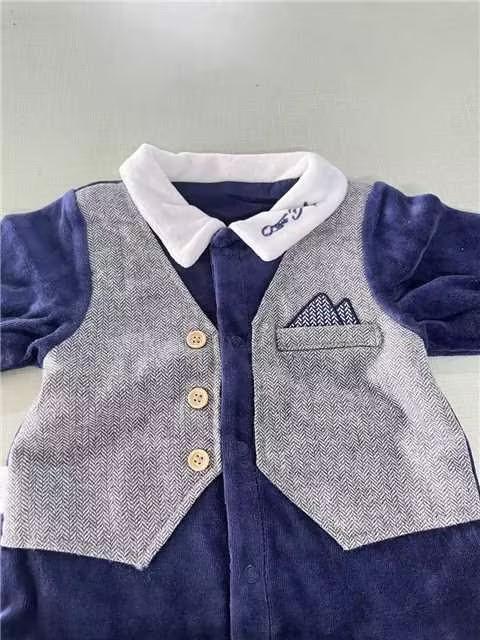 棉果果春秋款男童假两件对开连体衣M312722418476 商品图2