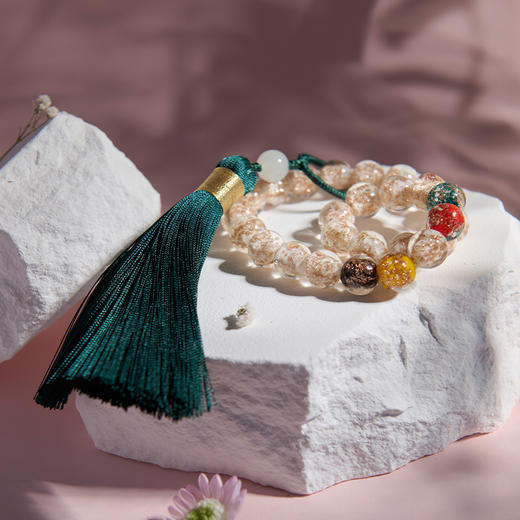 古风手链【象征平安 吉祥祝愿】御猫说 故宫手链手串念珠系列 水晶手链十八子手串佛珠 带流苏 商品图3
