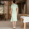 IWY/ 夏季绿色西装连衣裙短袖不规则中长款褶皱小众设计感薄西装裙Q897 商品缩略图3
