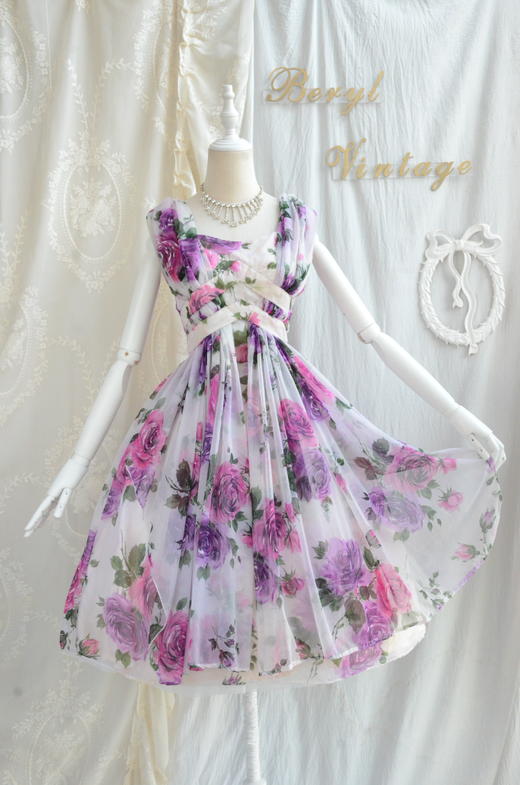 【投稿】喵娘精工@M74《Larose·拉萝丝玫瑰》vintage连衣裙 商品图0