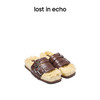 lost in echo设计师款金属多扣带毛毛厚底拖鞋女款 商品缩略图0