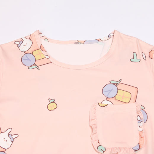 都市丽人女士牛奶丝拉架薄款长袖长裤类家居服套装LH32H1 商品图4