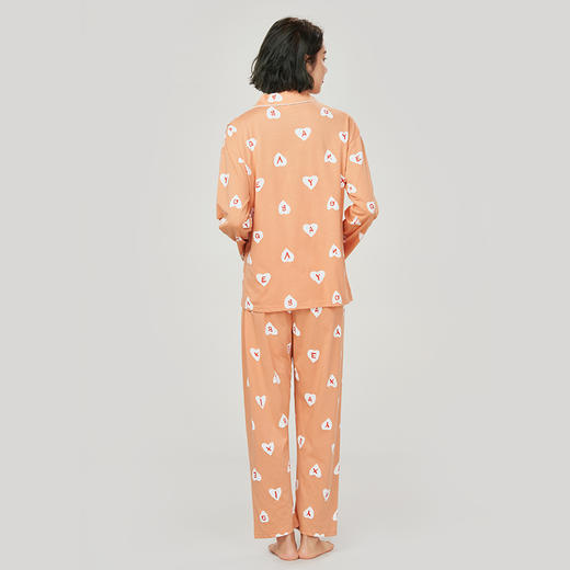 都市丽人快乐妈咪女士睡衣26支棉质单面女士棉质薄款长袖长裤类家居服套装LH3CA7 商品图2