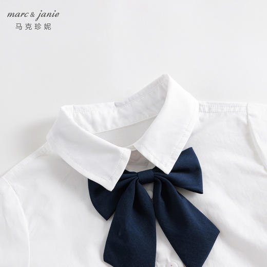 马克珍妮秋装新款 女童学院风不规则百褶边连衣裙 儿童裙子231388 商品图3