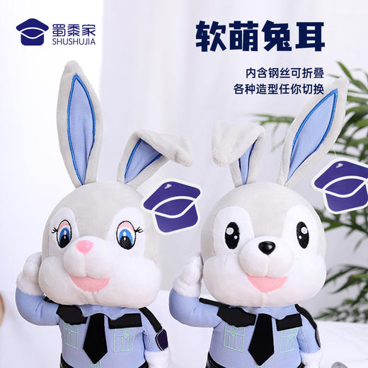 【实付满199送钥匙扣】【兔仔兔妞（可定制）】可定制小兔毛绒玩偶礼品礼物 折叠兔耳公仔布娃娃 商品图1