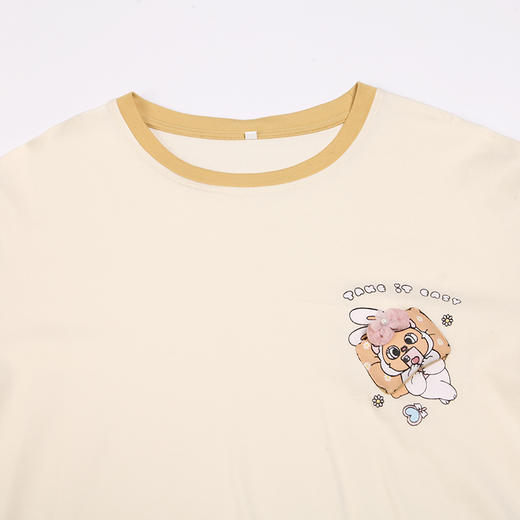 都市丽人生活家居女士睡衣单面无尘棉棉质薄款长袖长裤类家居服套装LH32L1 商品图4