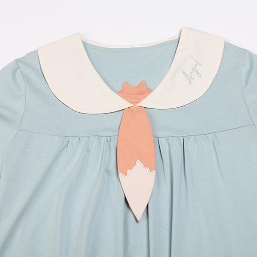 都市丽人单面无尘棉女士棉质睡裙薄款长袖裙LH36G2 商品图4