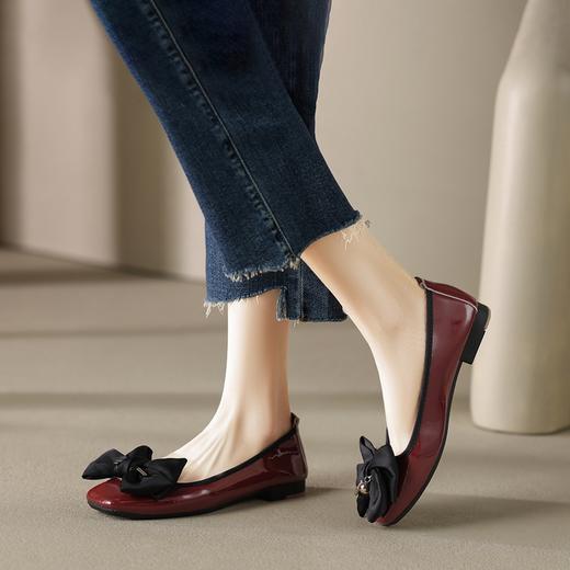 ZHR休闲豆豆鞋女春秋款软底女鞋不累脚平跟单鞋气质蝴蝶结瓢鞋女 商品图6