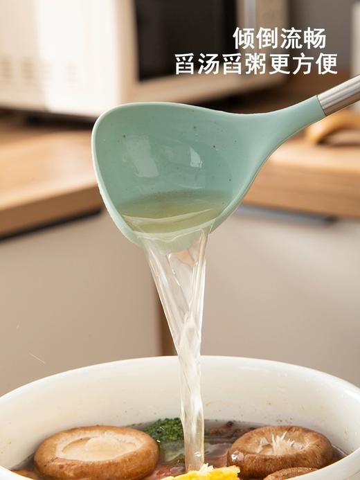 【醒粉专属福利19.9/2件套】木柄硅胶锅铲耐高温食品级专用厨具家用防烫汤勺套装不粘锅炒菜铲 商品图2