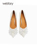 westory2023年秋季新款法式优雅蝴蝶结水钻婚鞋时尚气质高跟W23CE73051 商品缩略图2
