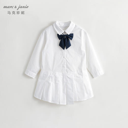 马克珍妮秋装新款 女童学院风不规则百褶边连衣裙 儿童裙子231388 商品图1