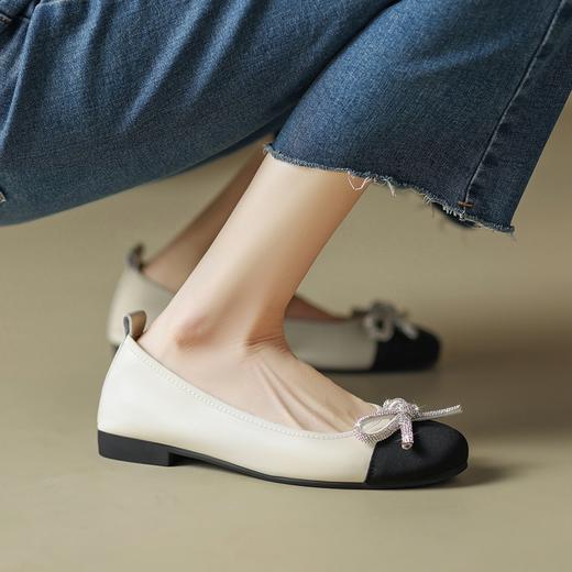 ZHR女鞋休闲小香风浅口单鞋女气质晚晚风温柔鞋软底包头豆豆鞋女 商品图6