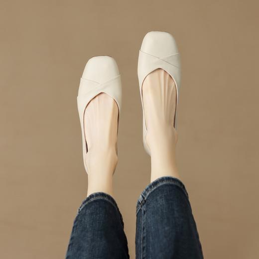 ZHR浅口单鞋女2023新款一脚蹬轻便软底豆豆鞋韩版百搭休闲乐福鞋 商品图3