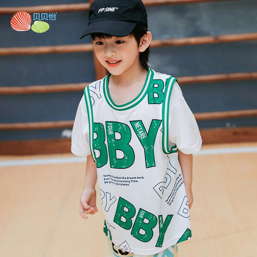 贝贝怡男童夏季短袖短裤运动套装儿童球衣速干服中大童篮球服套装232T2566 商品图8