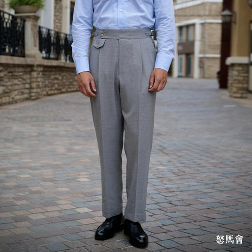 Vitale Barberis Canonico Supersonic 浅灰色强捻抗皱初剪羊毛意式工艺裤装 商品图0
