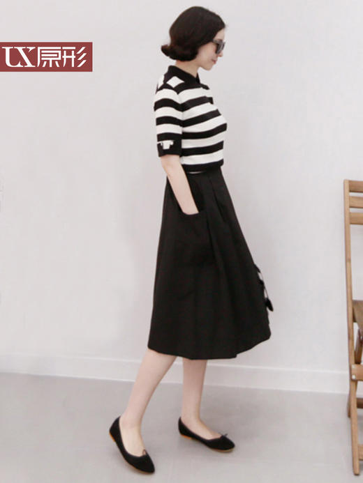 YX【定制7天】FSW半身裙女中长款2024秋季新款韩版显瘦高腰大摆a字裙卡其色 商品图4