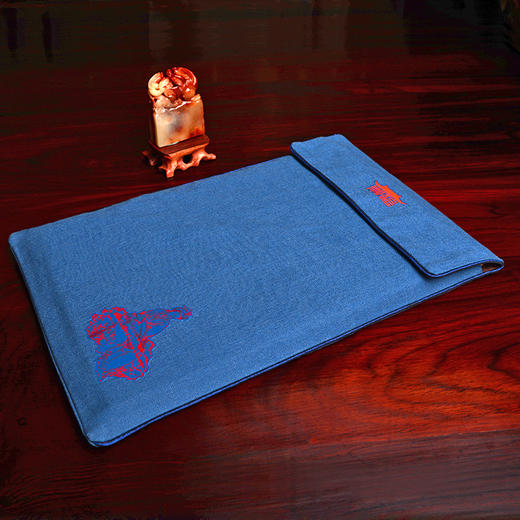 书香传家蓝色简约便携时尚宣纸线装书袋 商品图1