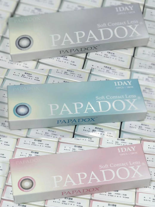 【现货全】papadox 日抛 虹膜蓝/ 虹膜灰绿/虹膜棕  高光混血款  【日抛14.2mm一盒10片】 商品图1