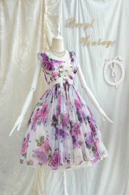 【投稿】喵娘精工@M74《Larose·拉萝丝玫瑰》vintage连衣裙 商品图2