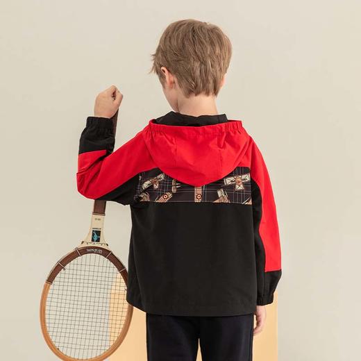 mettekids男童连帽外套2023秋季新款撞色拼接上衣儿童薄款童装 商品图3