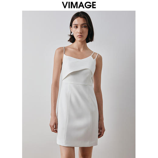 VIMAGE纬漫纪秋季新款优雅吊带连衣裙V2077608 商品图0