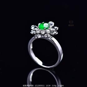 【绽放】满绿翡翠戒指   JZ12305011