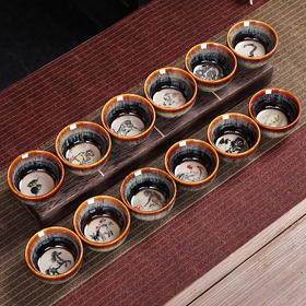 「十二生肖茶盏」窑变十二生肖功夫茶杯建盏主人杯单杯子茶具品茗杯单个陶瓷小茶盏餐饮用具