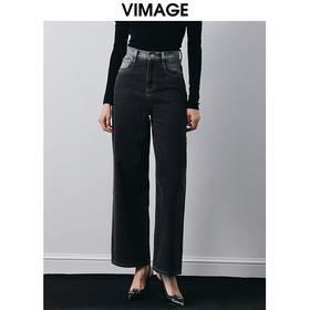 VIMAGE纬漫纪秋季新款时尚休闲显瘦百搭牛仔裤V2005609