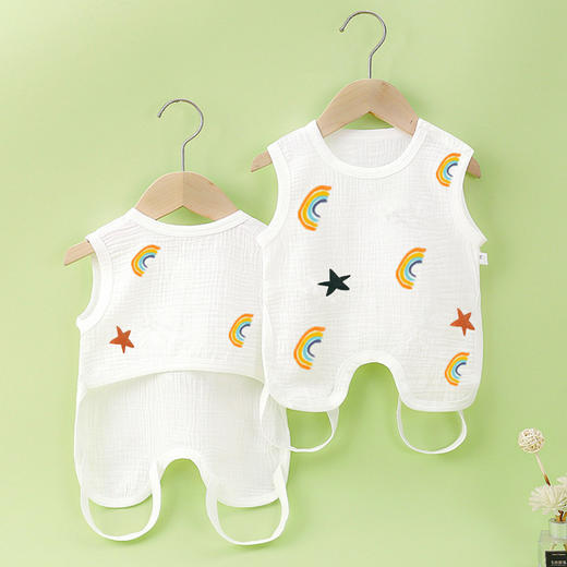 新生婴儿肚兜夏季薄款透气儿童连腿半背衣宝宝背心式兜兜护肚围 商品图4