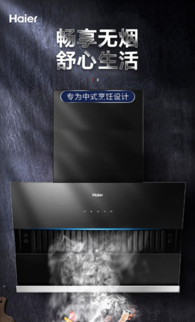 海尔（Haier）家用油烟机小尺寸705mm抽油烟机侧吸式大吸力吸油烟机低噪CXW-219-C1501